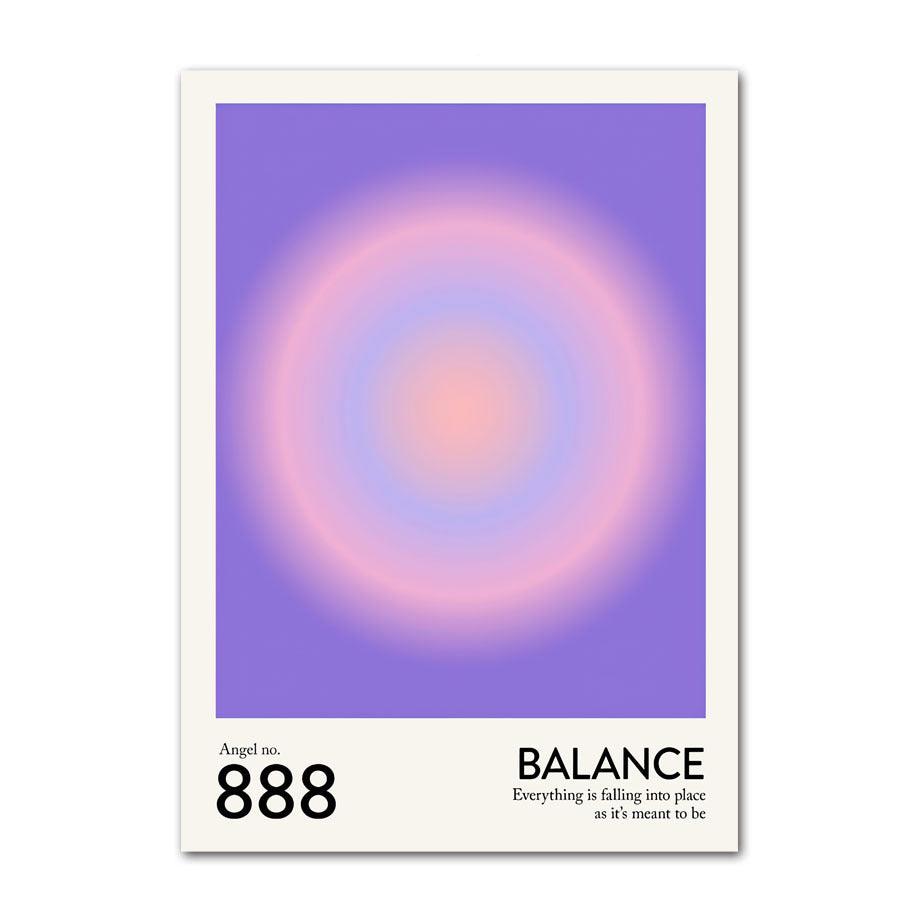 ‘Angel Numbers 888’ canvas poster featuring the angel number 888 in soothing pastel gradients, symbolizing balance, abundance, and harmony.