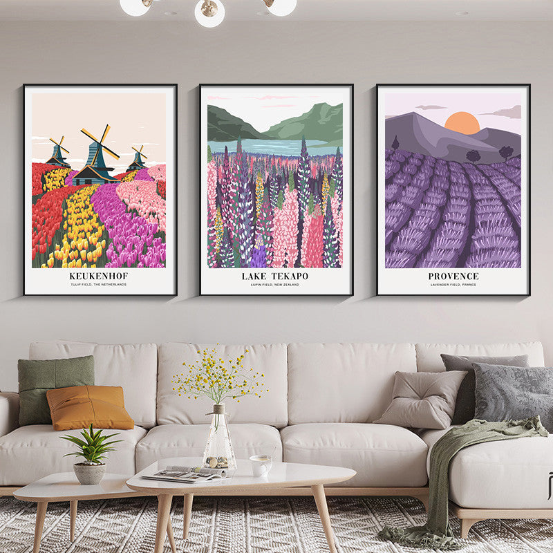 VibeCore Around The World Art Deco Canvas Prints
