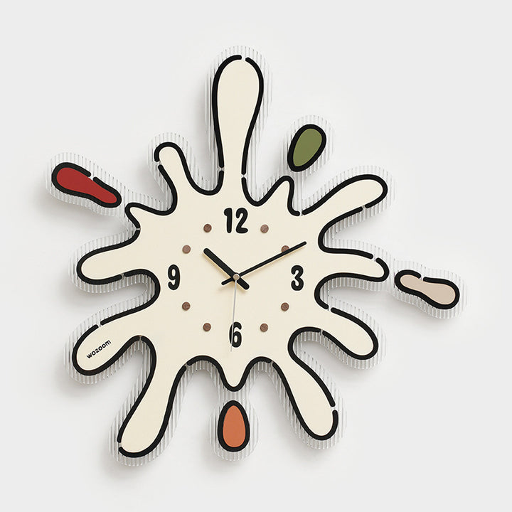 VibeCore Artistic Splat Wall Clock in vibrant colors with a modern splat design, bringing bold art and functionality to any space, from your living room to office.