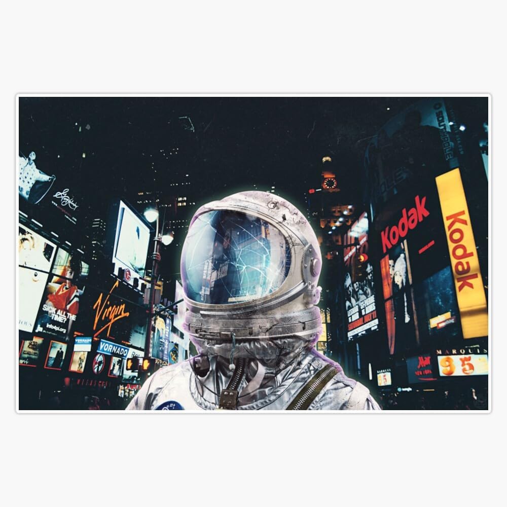 VibeCore Astronaut In Times Square Canvas Print Product View