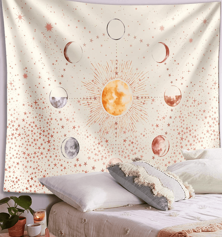 VibeCore Balance Of The Universe Tapestry On Wall Behind Bed
