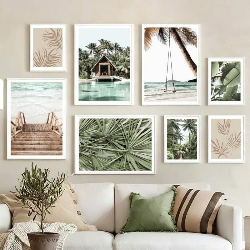 VibeCore Bali Canvas Prints On Wall In Living Room Above Couch