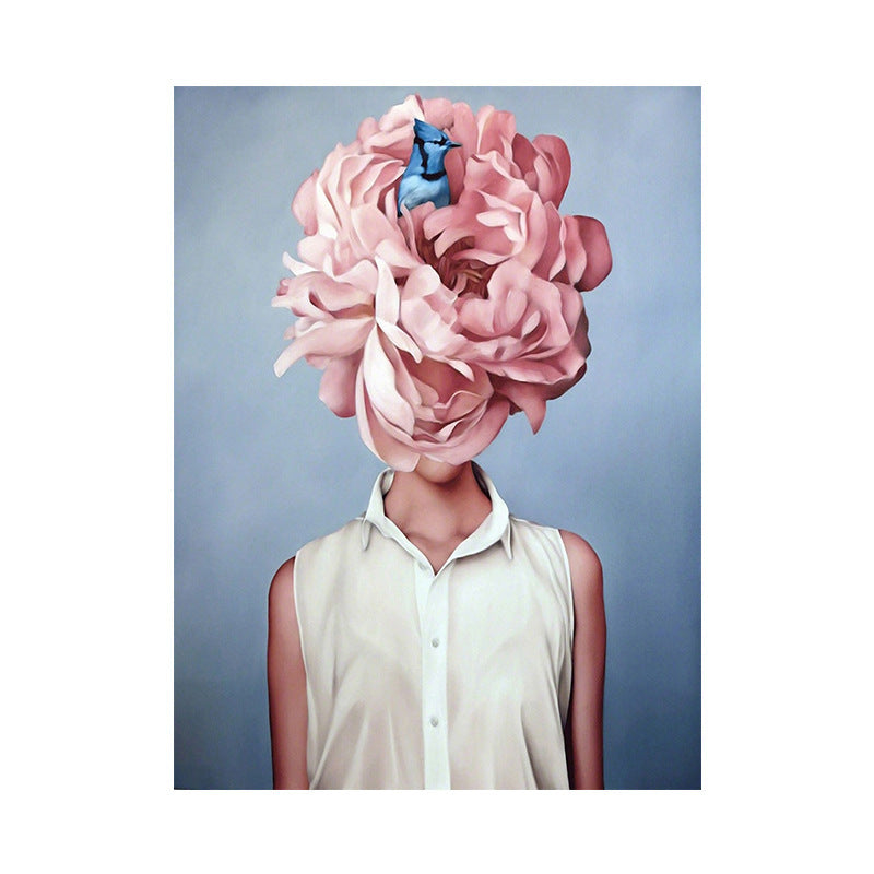 VibeCore Beautiful Minds Canvas Prints Option J: Pink flowers on woman's head