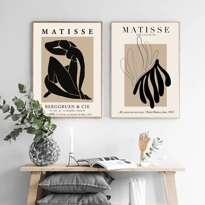 VibeCore Beige Matisse Canvas Prints Framed