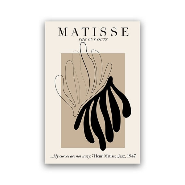 VibeCore Beige Matisse Canvas Prints Option C: Matisse The Cut-Outs My curves are not crazy