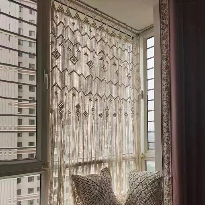 VibeCore Boho Cascade Handmade Macrame Curtain