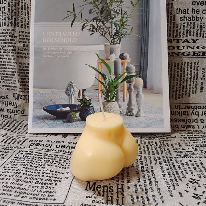 This vibrant yellow booty candle, made from premium soybean wax, brings a cheerful and playful vibe to your decor while offering a delightful fragrance that fills your space with warmth and personality.