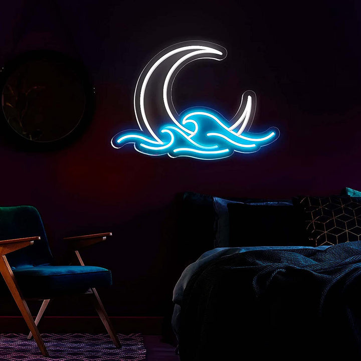 VibeCore By The Moonlight Neon Light On Bedroom Wall