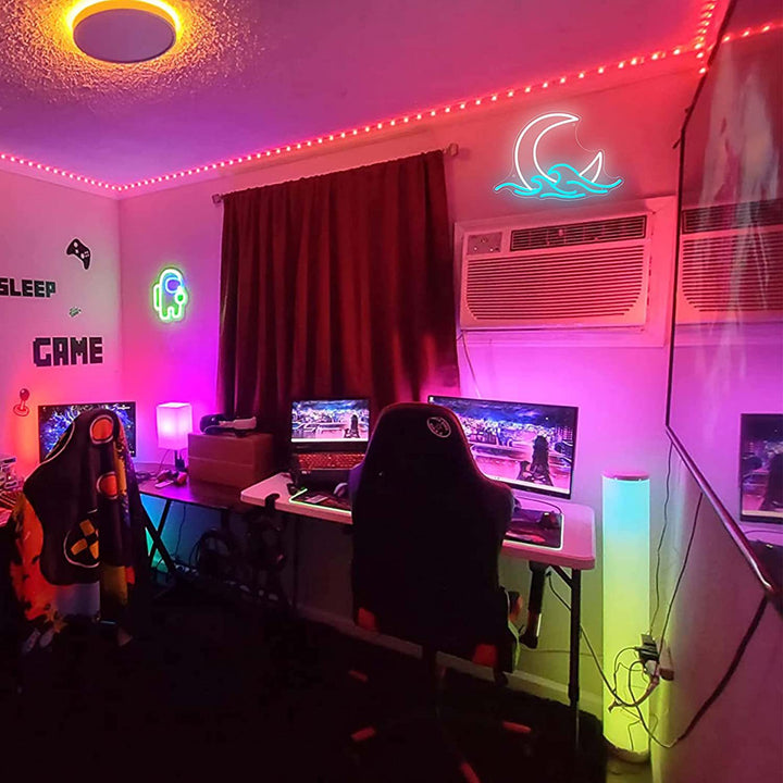 VibeCore By The Moonlight Neon Light On Wall Of Gaming Room