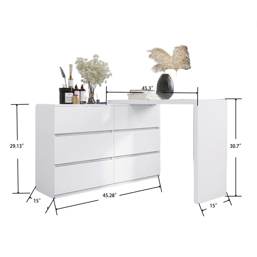VibeCore CELESTIA Rotating Desktop Vanity L Shape Product Size