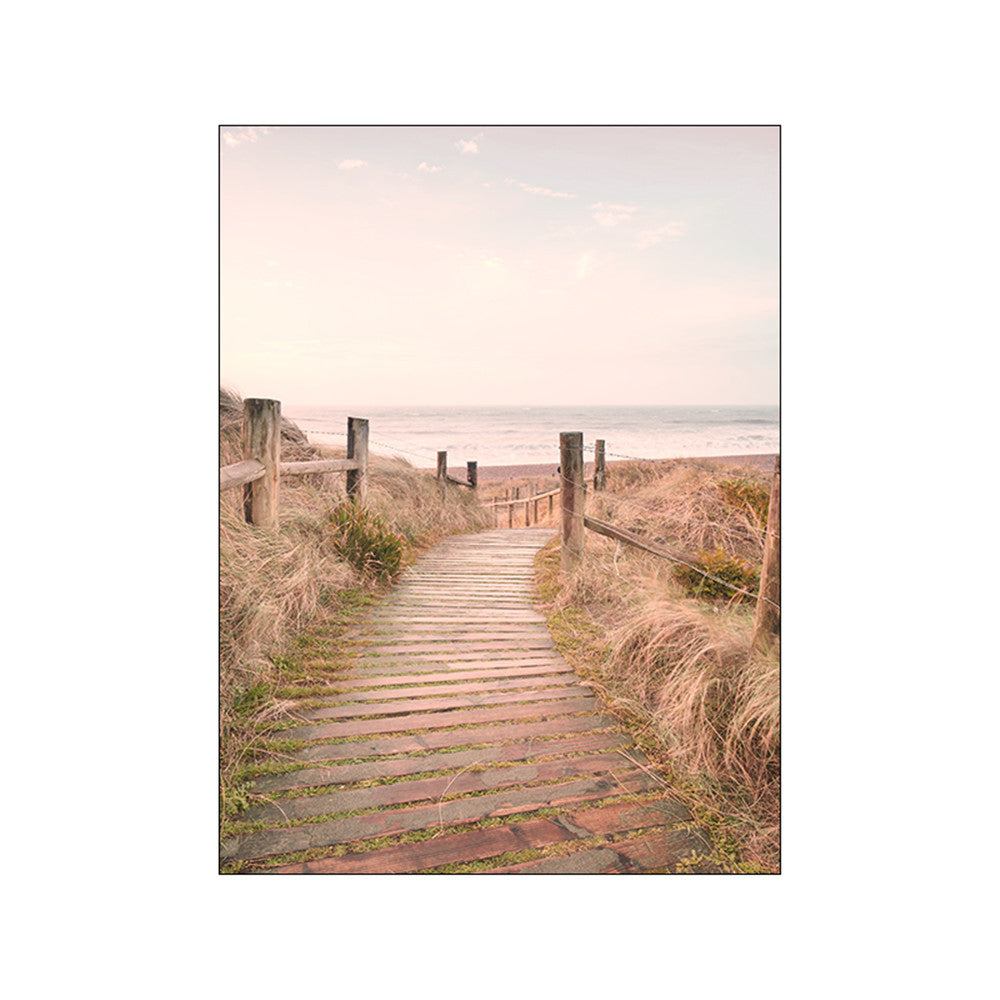 VibeCore Calm Serenity Canvas Prints Option A: Walkway to the beach during sunset