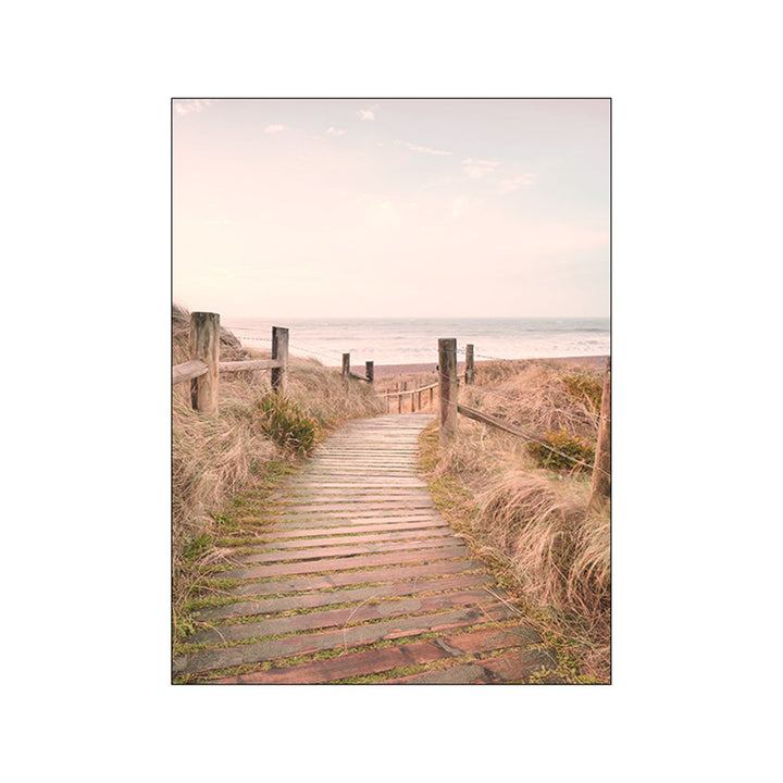 VibeCore Calm Serenity Canvas Prints Option A: Walkway to the beach during sunset
