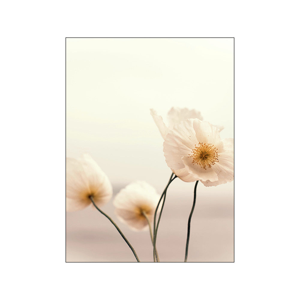 VibeCore Calm Serenity Canvas Prints Option E: Close up of white flowers