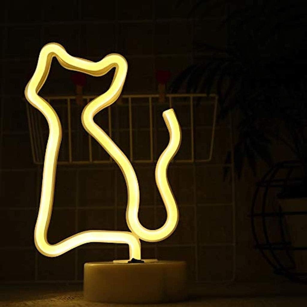 VibeCore Cat Table Neon Light Close Up