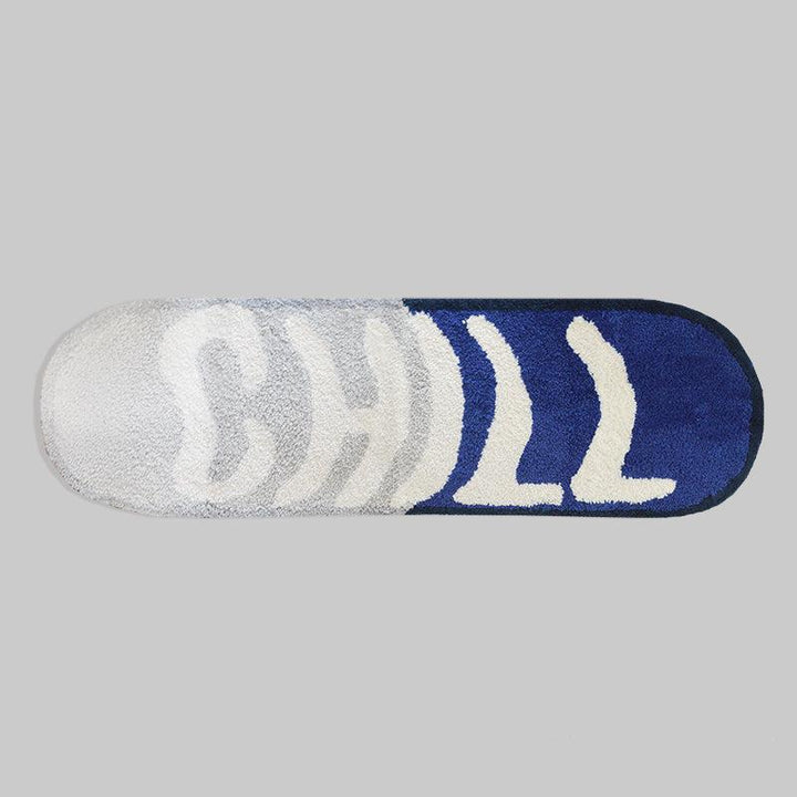 VibeCore Chill Pill Accent Rug in blue, featuring a sleek pill shape and modern design, perfect for adding a cool touch to any room.