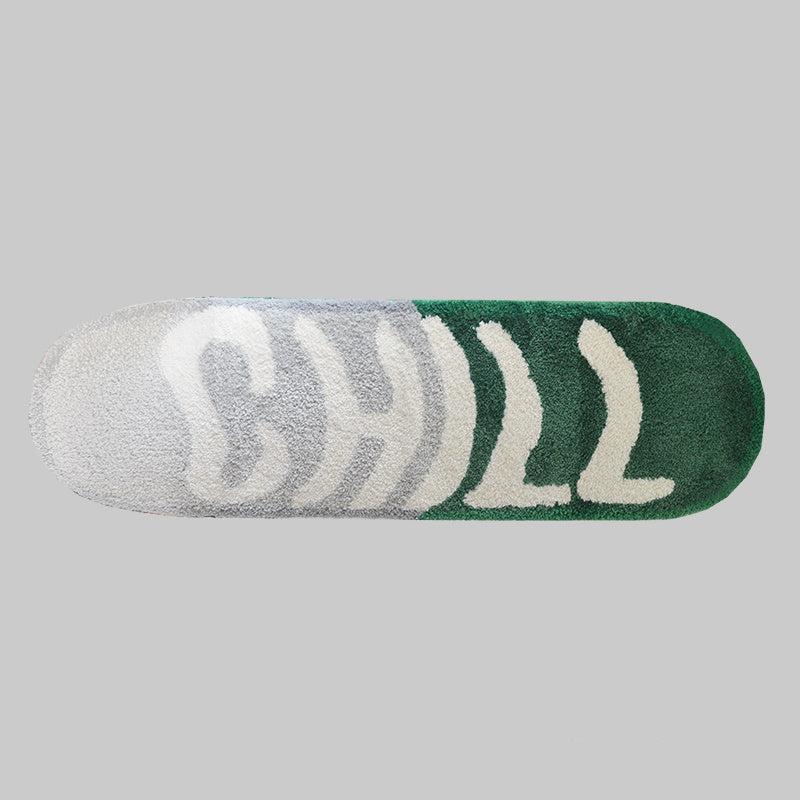 VibeCore Chill Pill Accent Rug in green, showcasing a sleek pill shape and modern design, ideal for adding a cool, vibrant touch to any room.