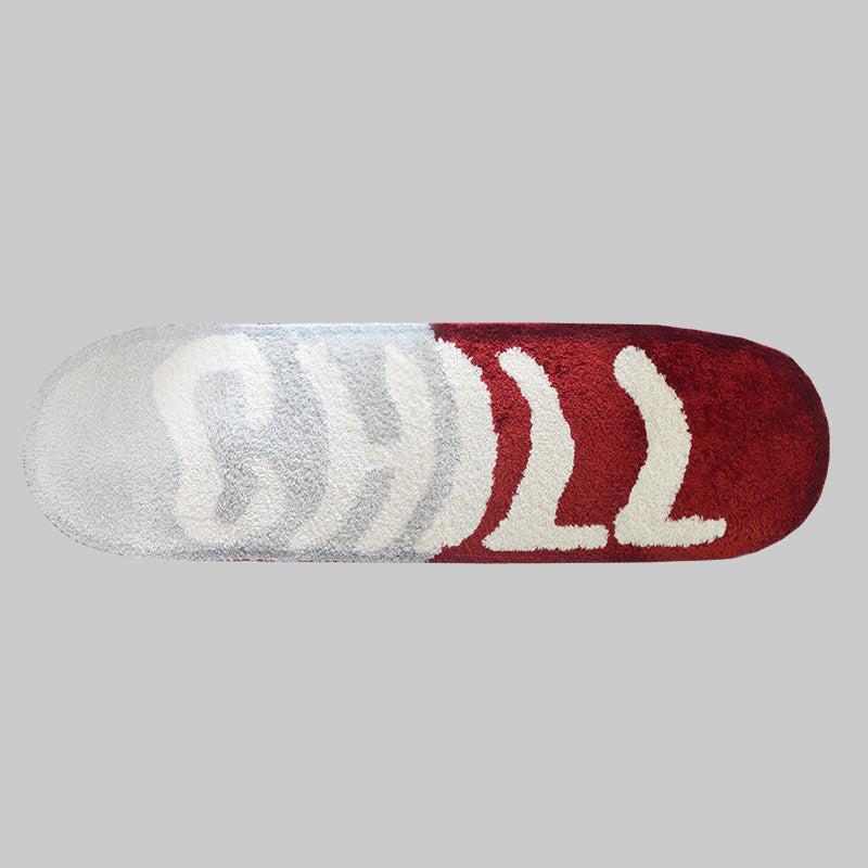 VibeCore Chill Pill Accent Rug in red, featuring a sleek pill shape and modern design, perfect for adding a cool touch to any room.