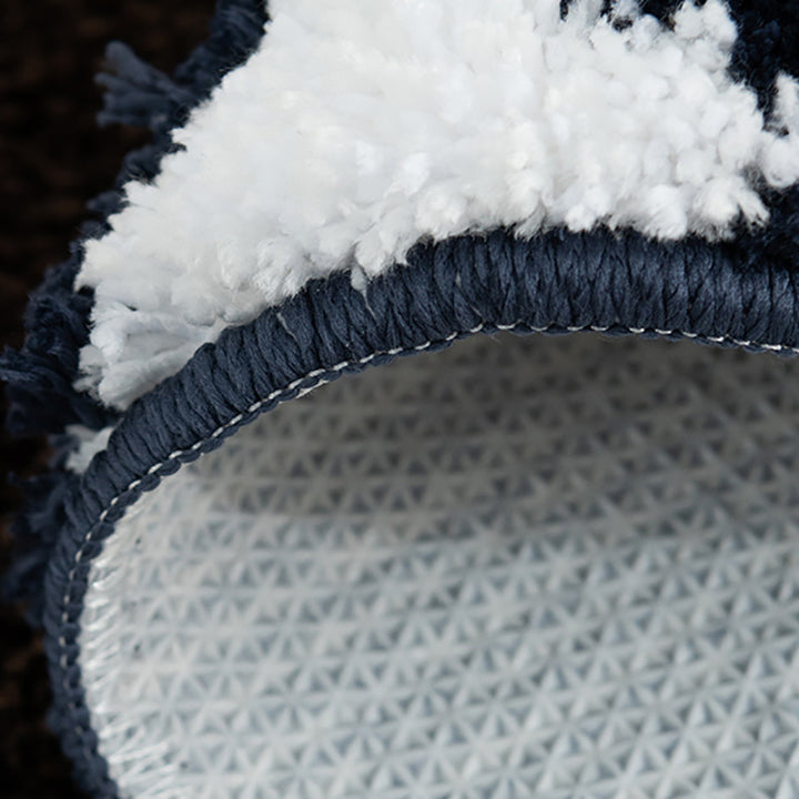 VibeCore Chill Pill Accent Rug close-up of stitching, highlighting the detailed craftsmanship and quality finish of the rug.
