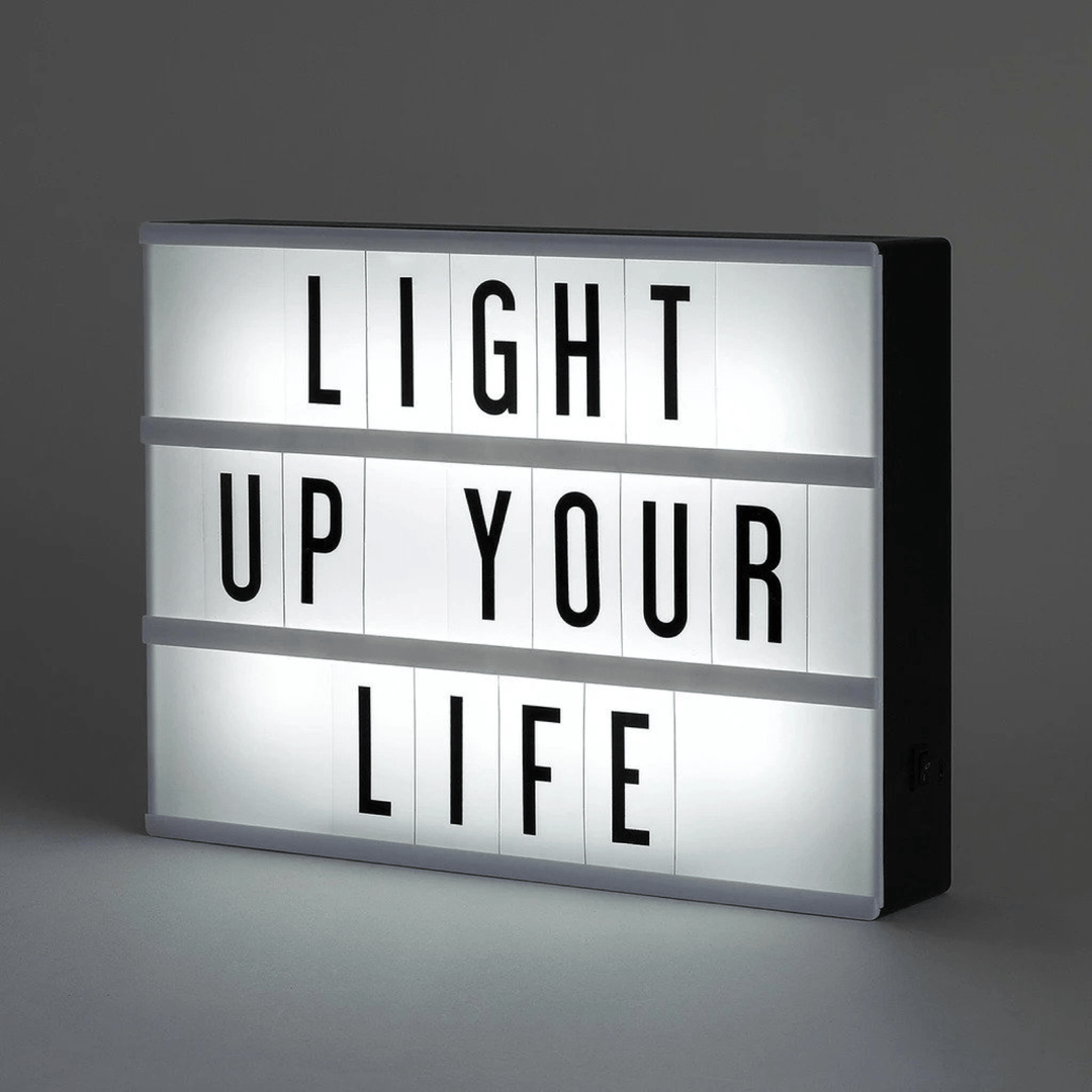 VibeCore Cinema Lightbox – retro-inspired decorative lightbox with customizable letters for fun, chic messaging – perfect for personalizing bedroom, dorm room, or office decor