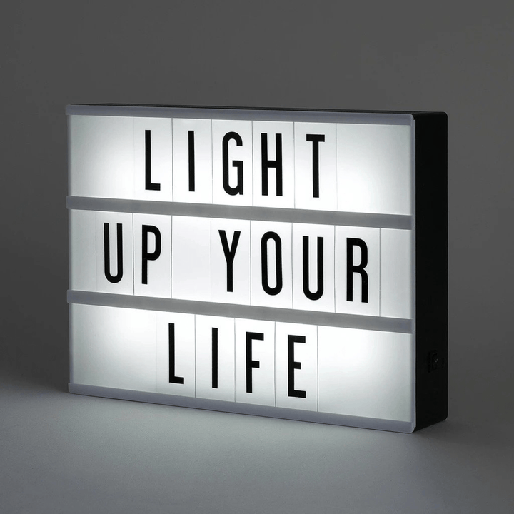 VibeCore Cinema Lightbox – retro-inspired decorative lightbox with customizable letters for fun, chic messaging – perfect for personalizing bedroom, dorm room, or office decor