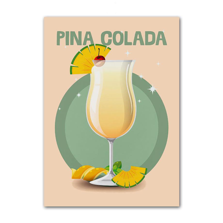 VibeCore Cocktail Art Deco Canvas Prints Option B Pina Colada