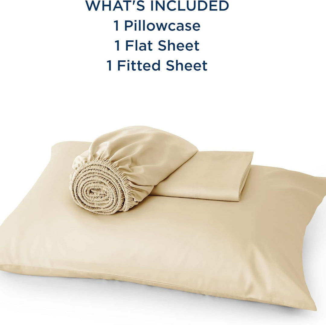 VibeCore Cooling Organic Bamboo Fiber Bed Sheet Set Cream What's Included