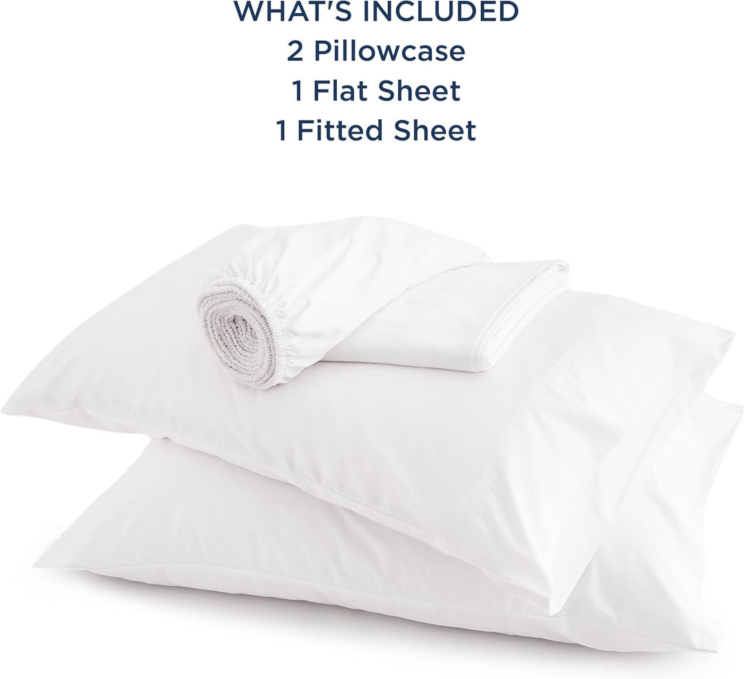VibeCore Cooling Organic Bamboo Fiber Bed Sheet Set White What's Included