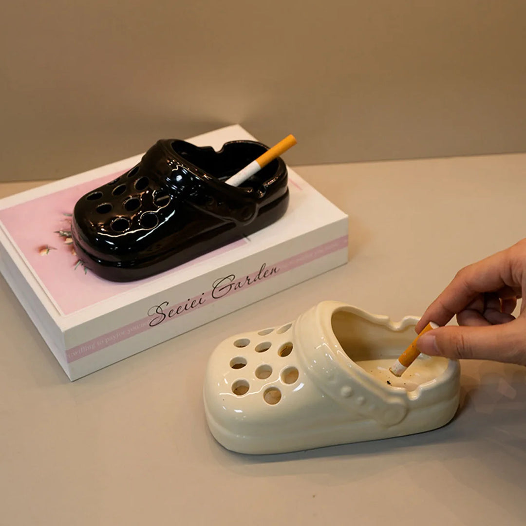 VibeCore Crocs Ashtray Black and White