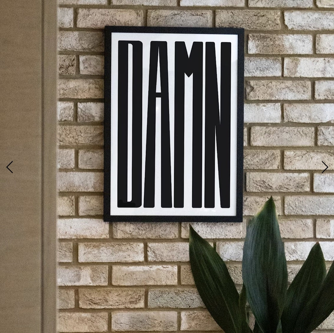VibeCore DAMN Canvas Prints Black On Brick Wall