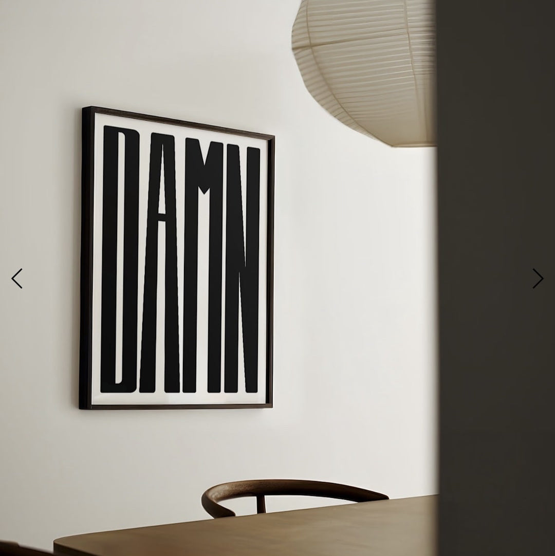 VibeCore DAMN Canvas Prints Black On Dining Room Wall
