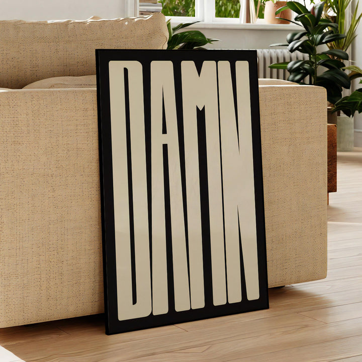 VibeCore DAMN Canvas Prints White Against Couch