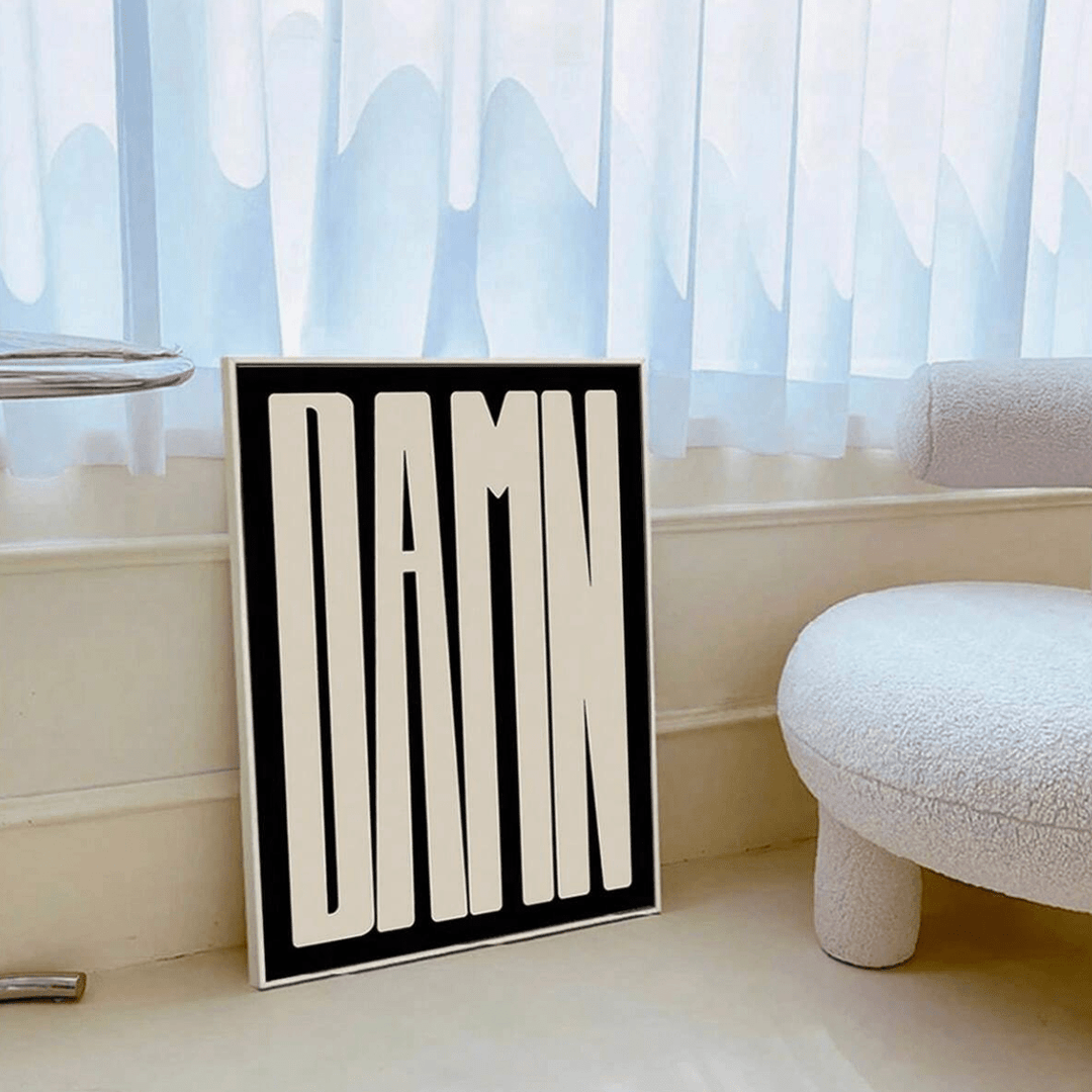 VibeCore DAMN Canvas Prints White Against Wall