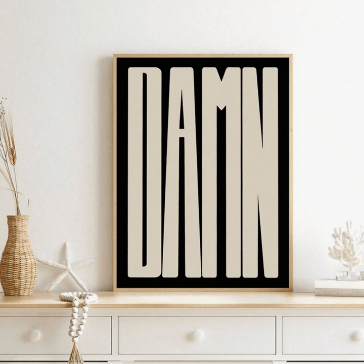 VibeCore DAMN Canvas Prints White On Dresser