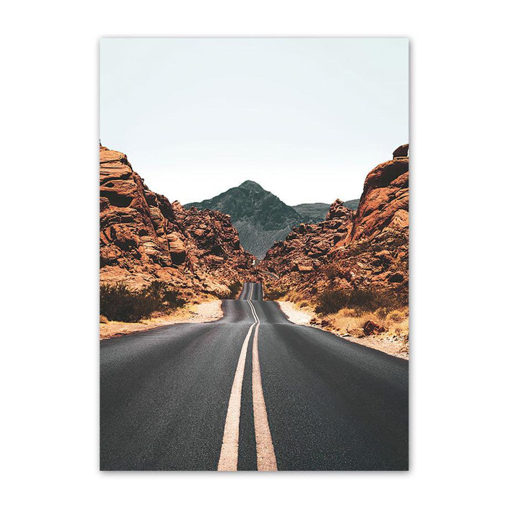 VibeCore Desert Canvas Prints Option G: Road in the middle of rocky terrain