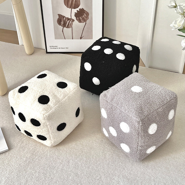 VibeCore Dice Throw Pillow Light Gray Black and White