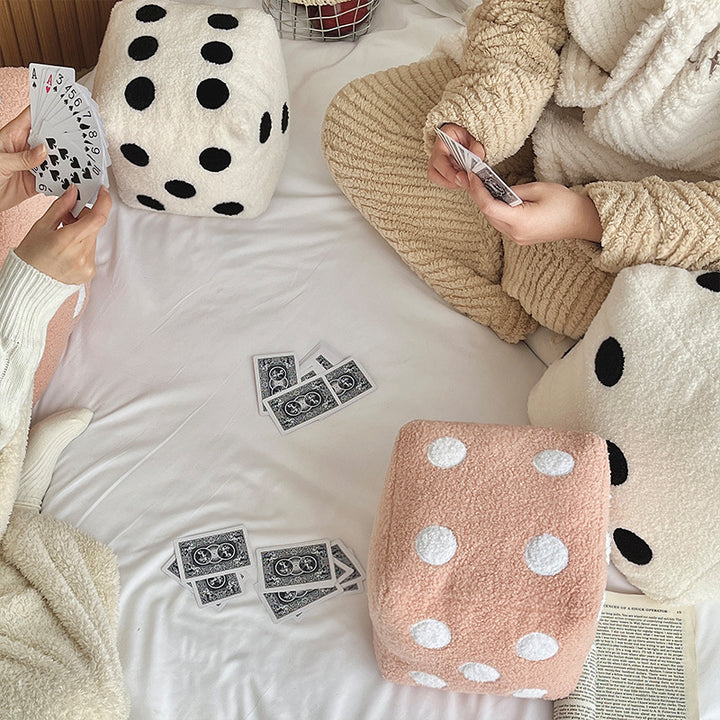 VibeCore Dice Throw Pillow With People Playing Cards