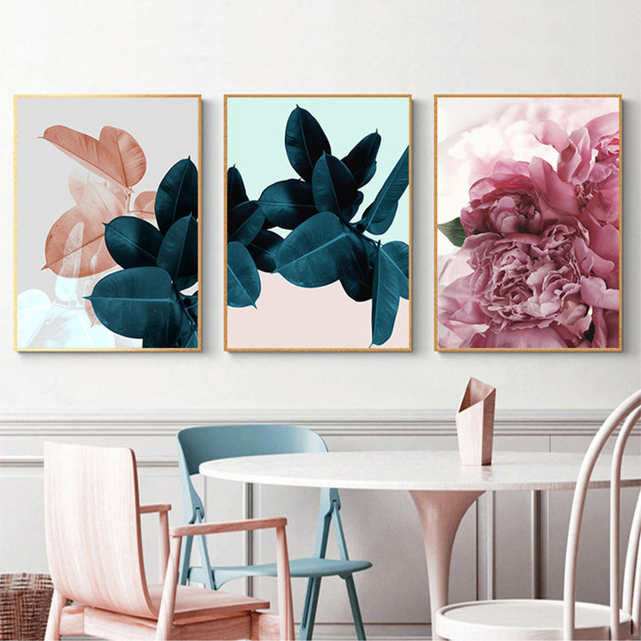 VibeCore Digital Surreal Flower Canvas Prints All 3 Framed