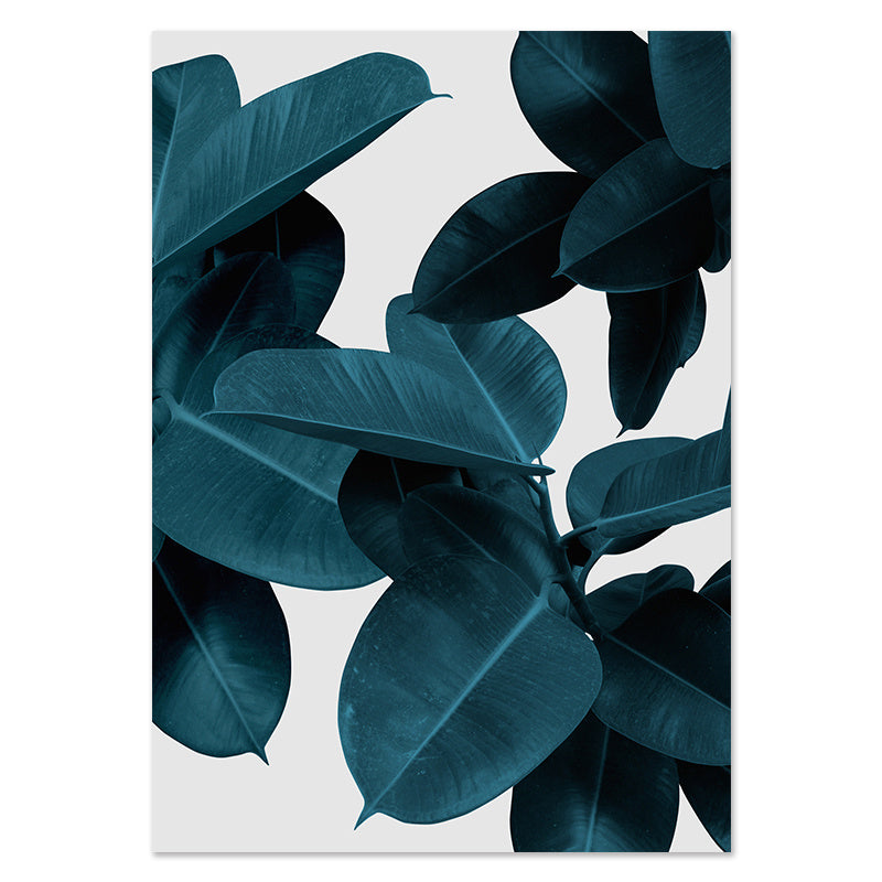 VibeCore Digital Surreal Flower Canvas Prints Option B: Navy leaves