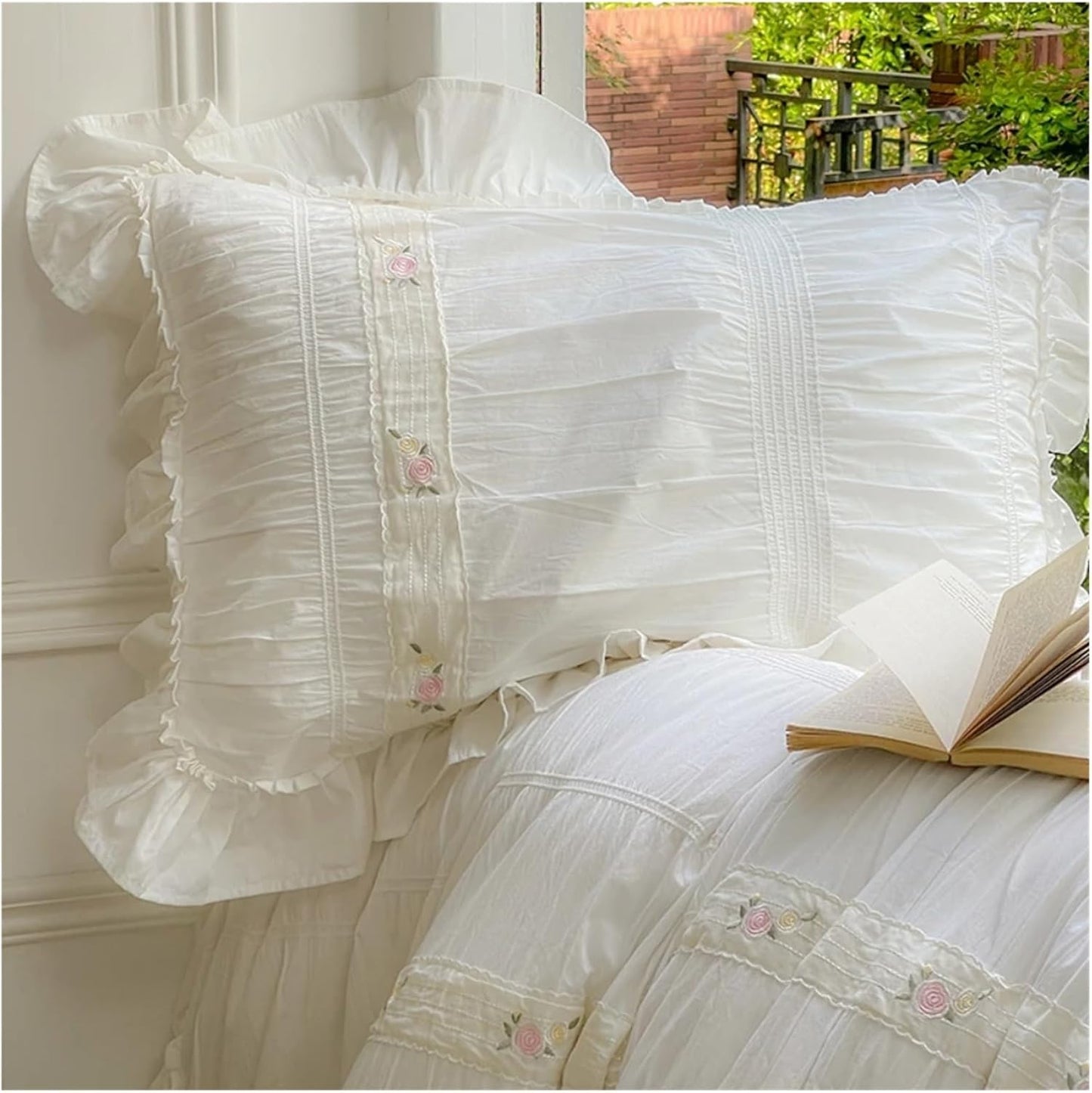 VibeCore Dream Drape Ruched Duvet Cover Set Pillowcase