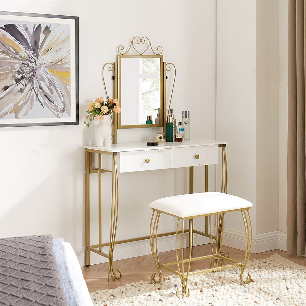 VibeCore Enchanting Makeup Vanity and Stool Set