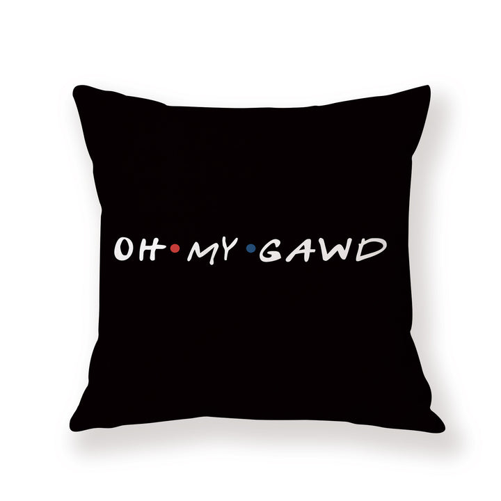 VibeCore FRIENDS Quotes Throw Pillow Cover - 'OH MY GAWD' Design, Iconic Sitcom Quote, Soft & Durable Polyester Fabric, Hidden Zipper Closure, Fun & Nostalgic Decor for Living Room, Bedroom, or Dorm, Easy to Clean