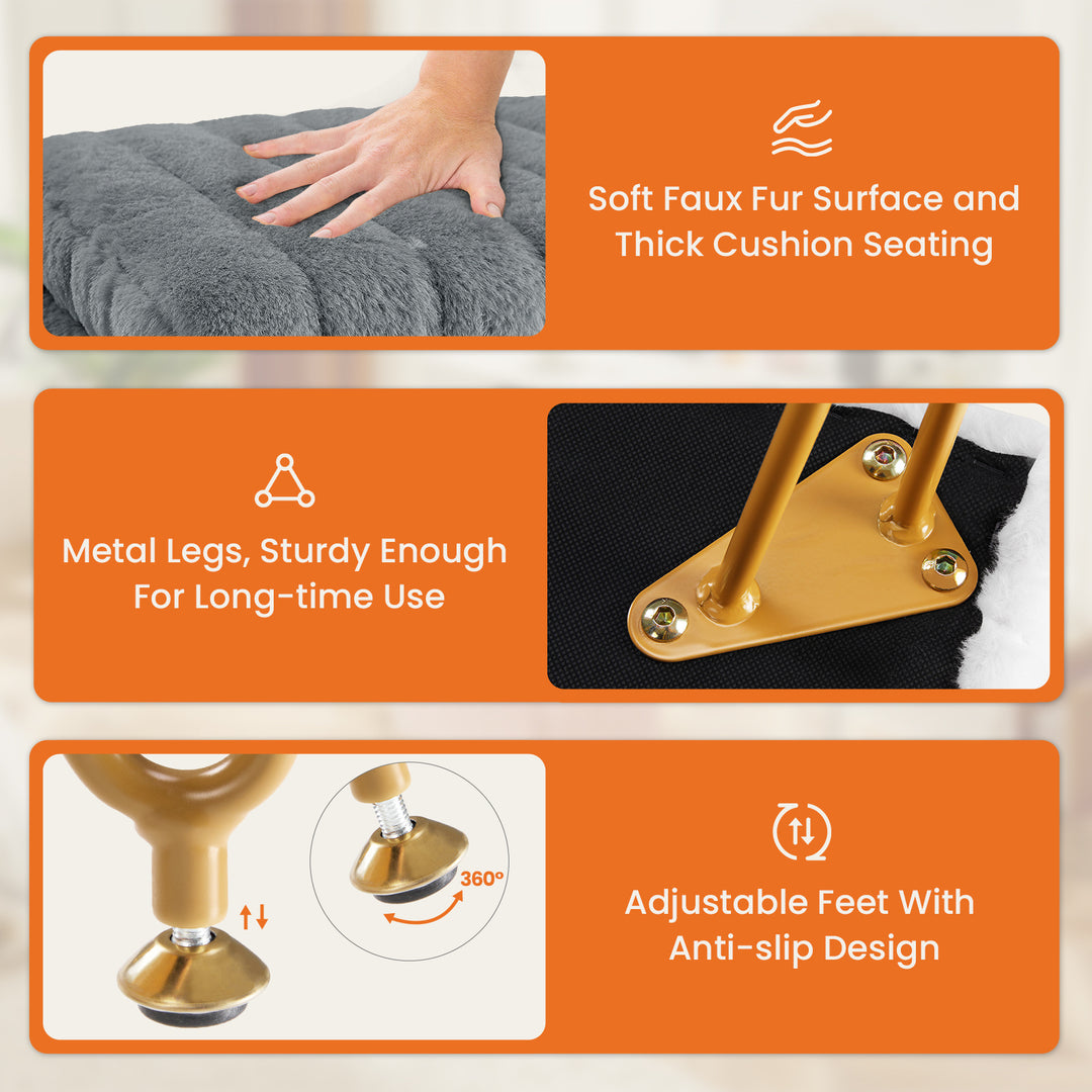 VibeCore Faux Fur Vanity Stool Features