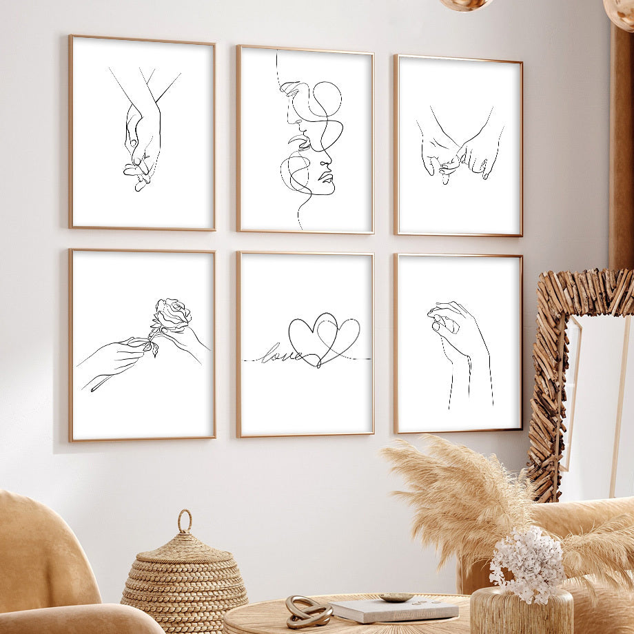 VibeCore Fine Lines Canvas Prints Framed On Wall
