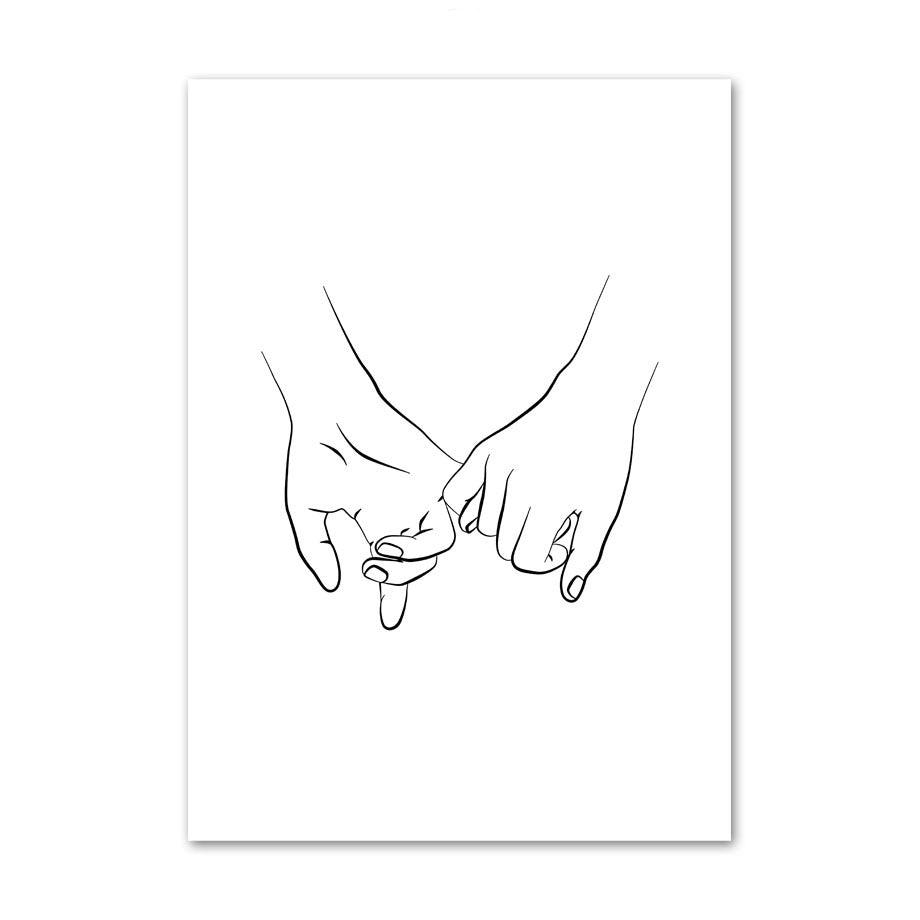 VibeCore Fine Lines Canvas Prints Option C: Pinky promise