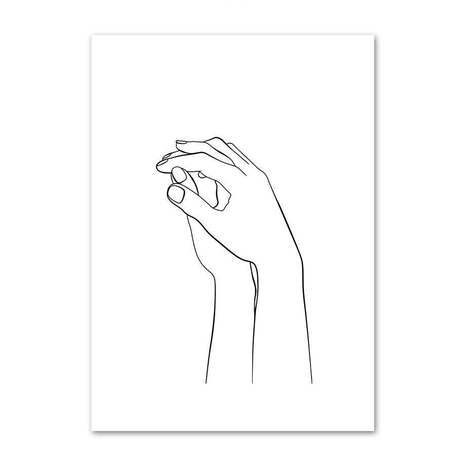 VibeCore Fine Lines Canvas Prints Option G: One hand on top of another