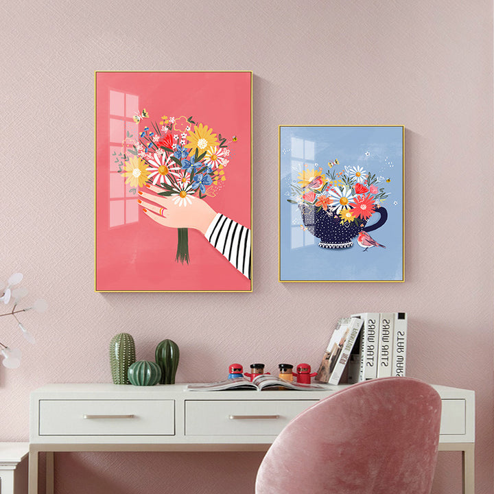 VibeCore Flower Holder Canvas Prints Framed On Wall