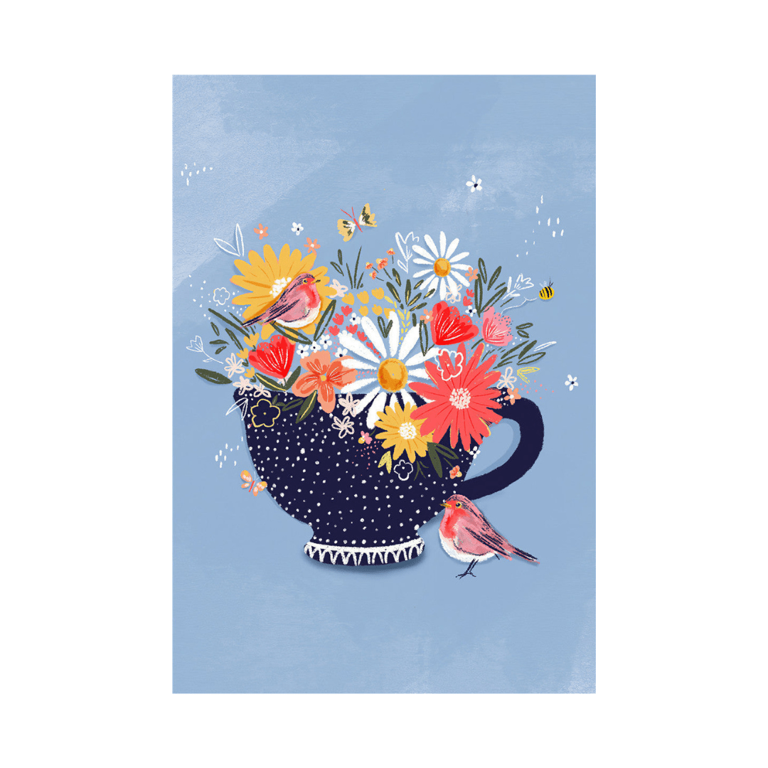VibeCore Flower Holder Canvas Prints Option A: Light Blue.