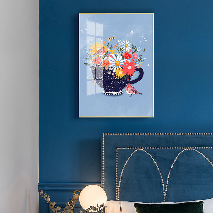 VibeCore Flower Holder Canvas Prints Option A Framed On Wall