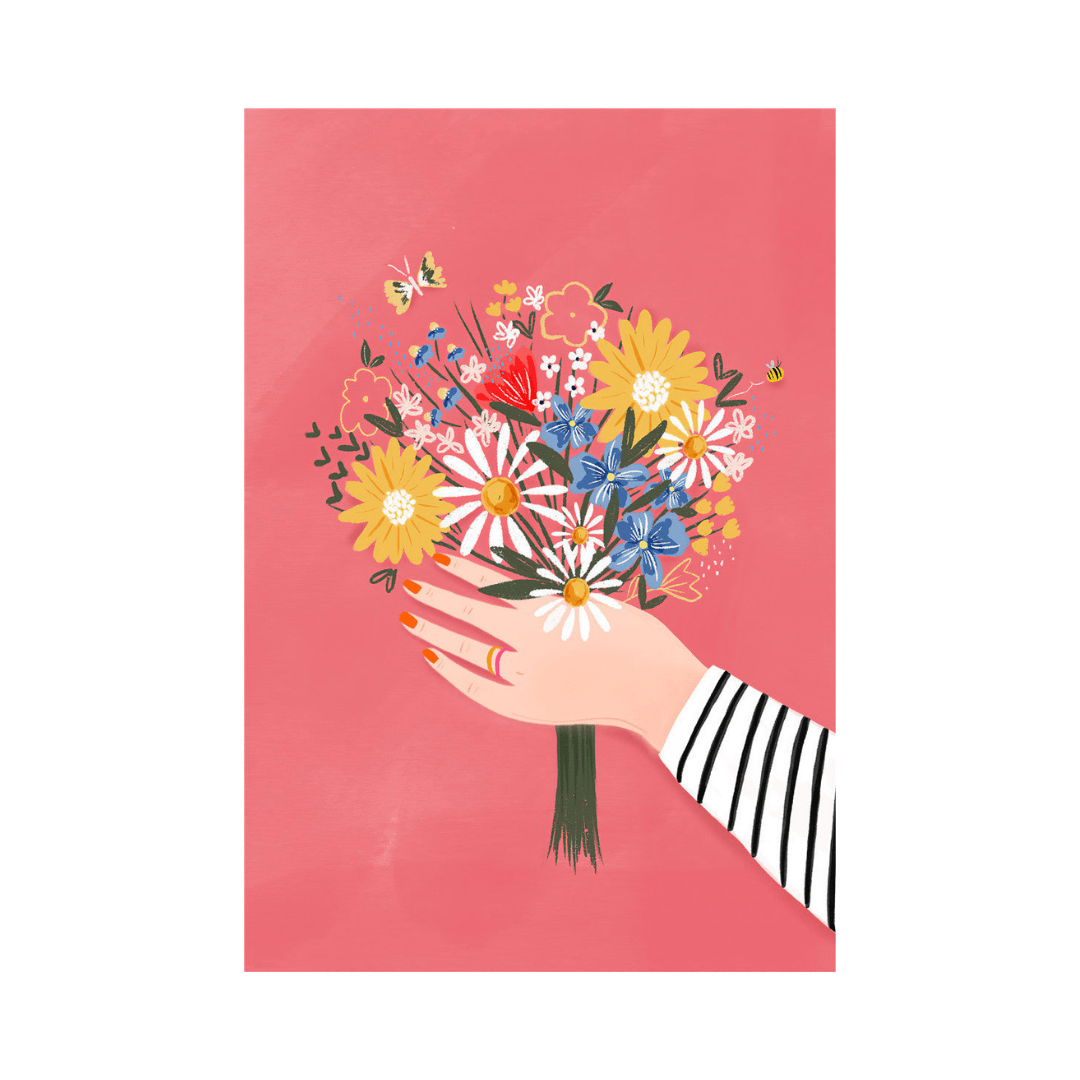 VibeCore Flower Holder Canvas Prints Option B: Red