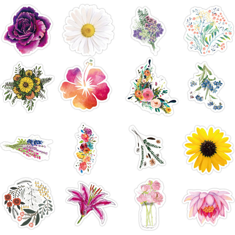VibeCore Flowers Stickers pack with another 16 unique, vibrant floral designs. Ideal for personalizing laptops, phones, water bottles, and accessories with a trendy, nature-inspired flair.
